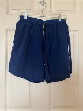 Nike Men's Dark Blue Athletic Shorts with Drawstring